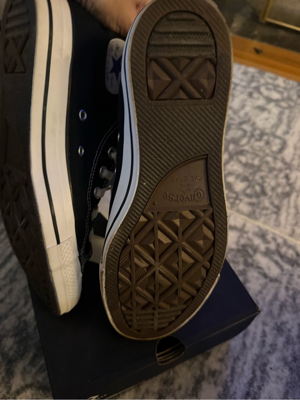 Converse Black High-Top Sneakers with Yellow Sunflower Print - Picture 3 of 3